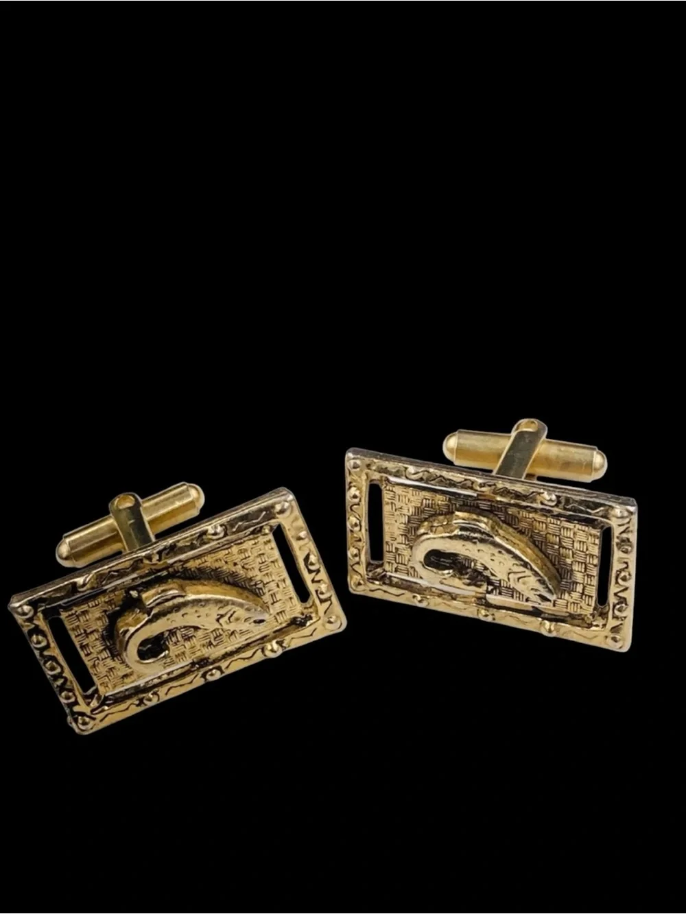 Large Vintage Leaping Trout Cuff Links